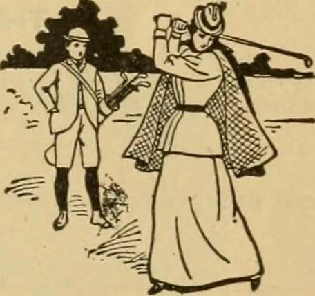 An illustration from The games of lawn hockey, tether ball, squash ball, golf-croquet, 1900, leaf 46
