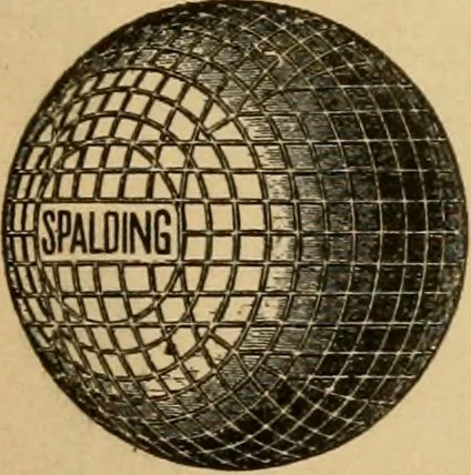 An illustration from The games of lawn hockey, tether ball, squash ball, golf-croquet, 1900, leaf 48