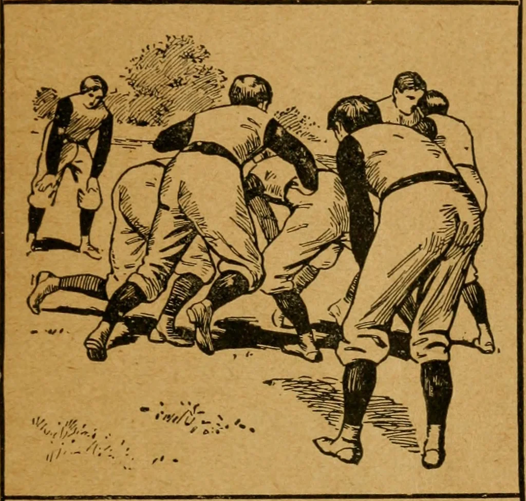 An illustration from The games of lawn hockey, tether ball, squash ball, golf-croquet, 1900, leaf 50
