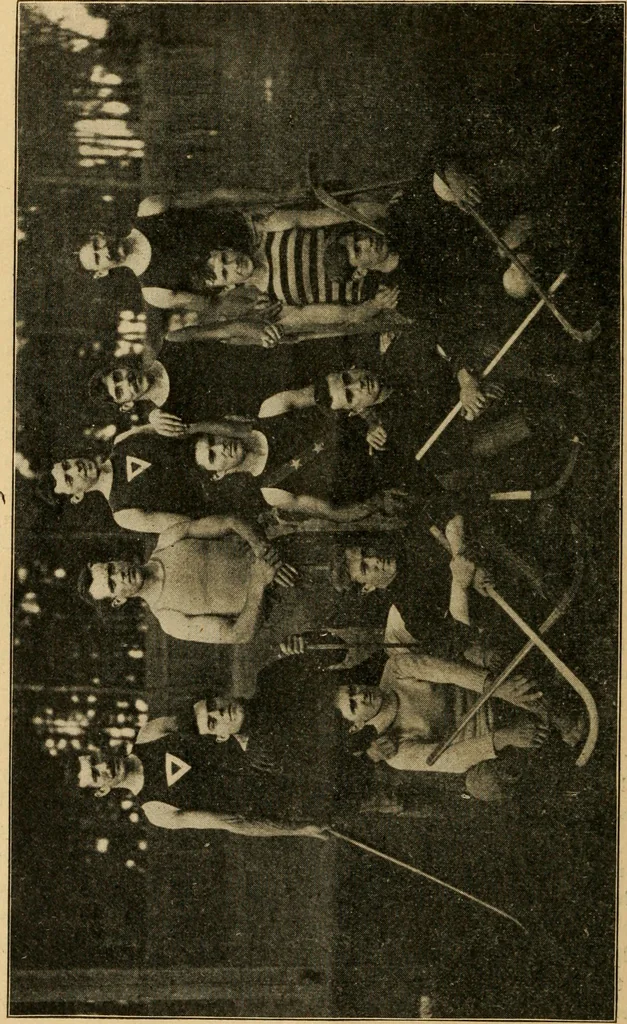 An illustration from The games of lawn hockey, tether ball, squash ball, golf-croquet, 1900, leaf 7
