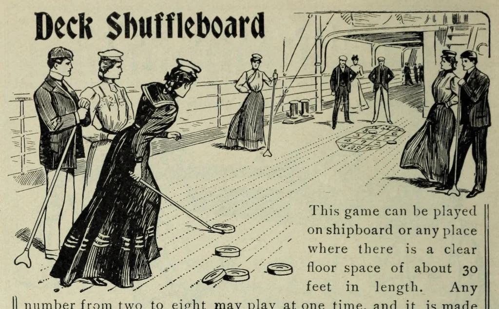An illustration from The games of lawn hockey : tether ball, golf-croquet, hand tennis, volley ball, hand polo, wicket polo, laws of badminton, drawing room hockey, garden hockey, 1903, leaf 60