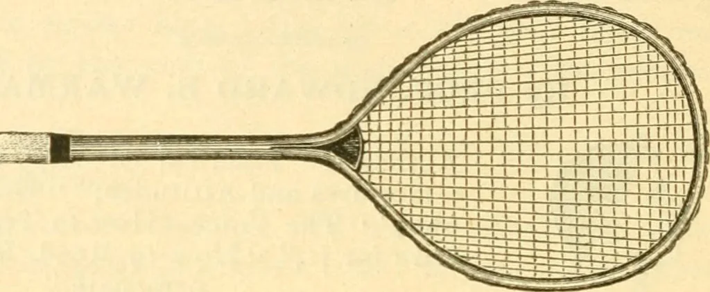 An illustration from The games of lawn hockey, tether ball, golf-croquet, hand tennis, volley ball, hand polo, wicket polo, laws of badminton, drawing room hockey, garden hockey, 1903, leaf 62