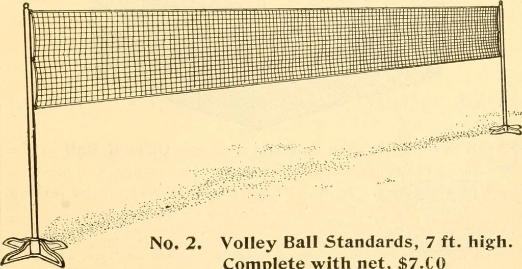 An illustration from The games of lawn hockey, tether ball, golf-croquet, hand tennis, volley ball, hand polo, wicket polo, laws of badminton, drawing room hockey, garden hockey, 1903, leaf 65