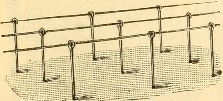 An illustration from The games of lawn hockey, tether ball, golf-croquet, hand tennis, volley ball, hand polo, wicket polo, laws of badminton, drawing room hockey, garden hockey, 1903, leaf 79