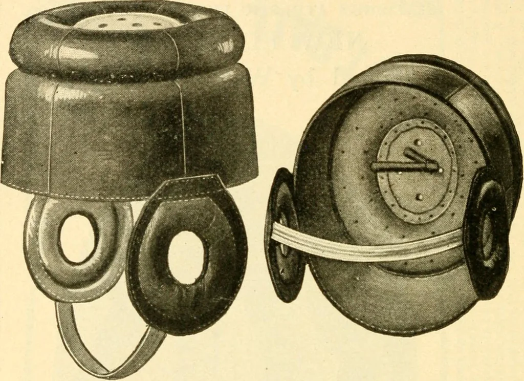 An illustration from The games of lawn hockey, tether ball, golf-croquet, hand tennis, volley ball, hand polo, wicket polo, laws of badminton, drawing room hockey, garden hockey, 1903, leaf 92