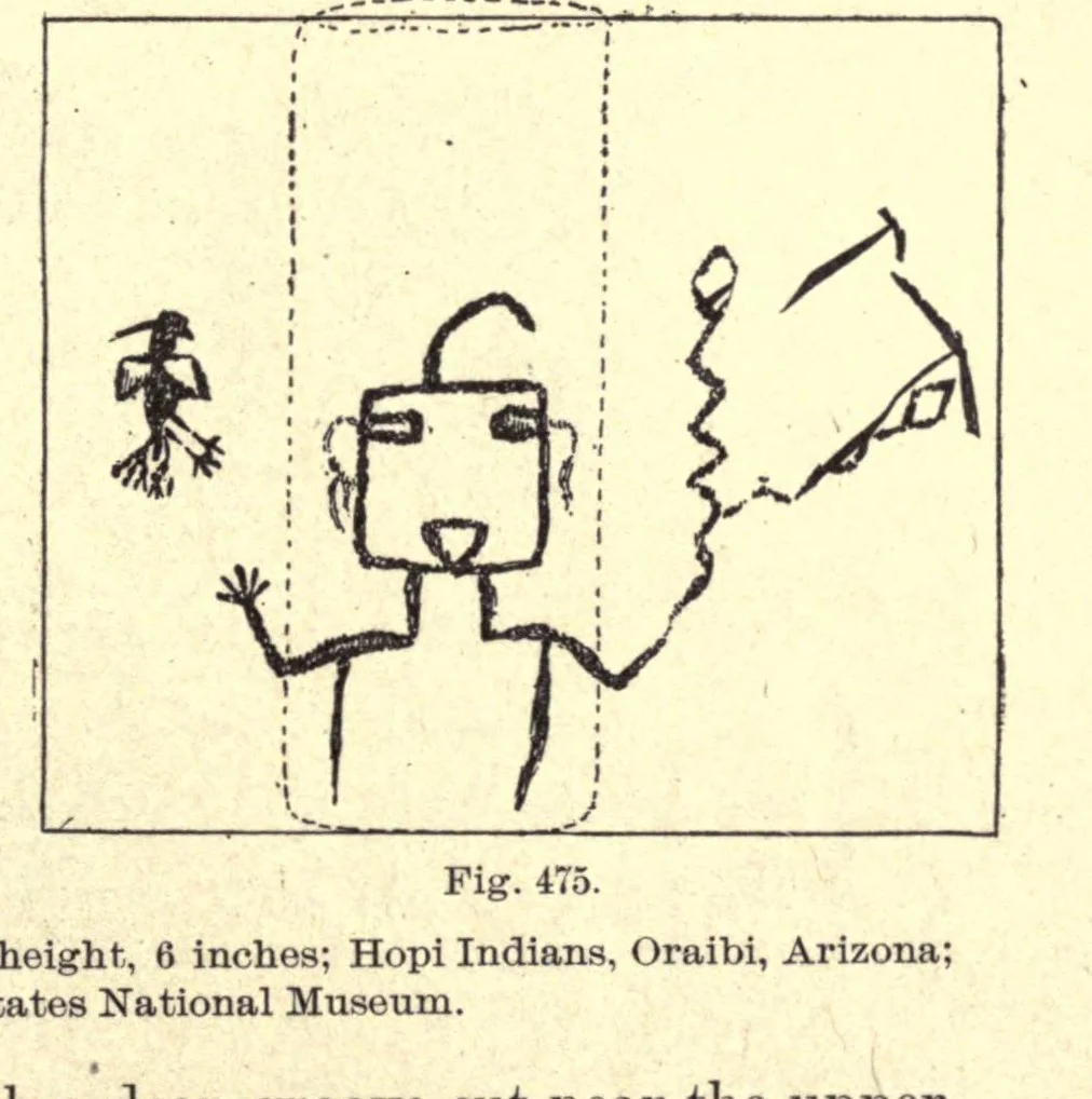 An illustration from Games of the North American Indians, 1907, leaf 383