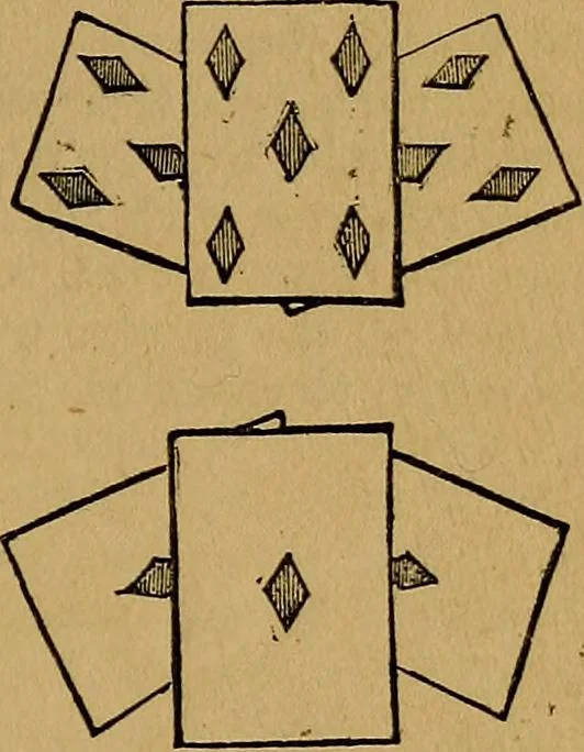 An illustration from Games of skill, and conjuring: including draughts, dominoes, chess, morrice, 1865, leaf 59