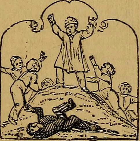 An illustration from Games of skill, and conjuring: including draughts, dominoes, chess, morrice, 1865, leaf 97