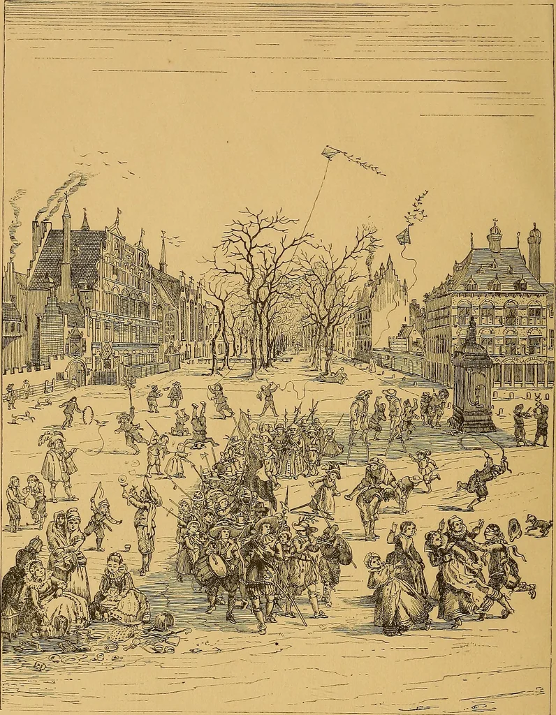 An illustration from Games and songs of American children;, 1884, leaf 6
