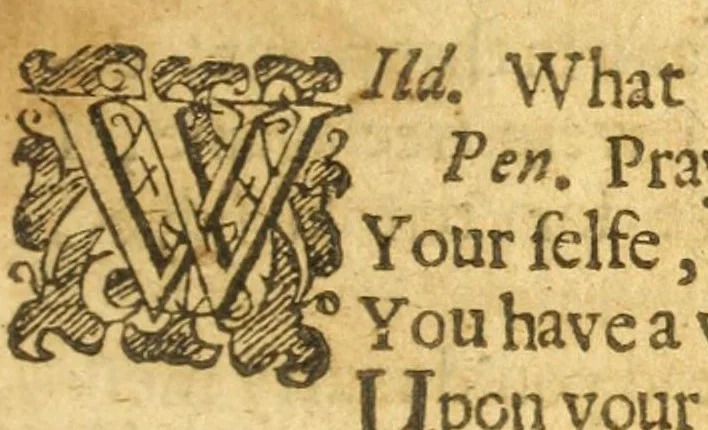 An illustration from The gamester : as it was presented by Her Majesties Servants at the private house in Drury-Lane, 1637, leaf 7