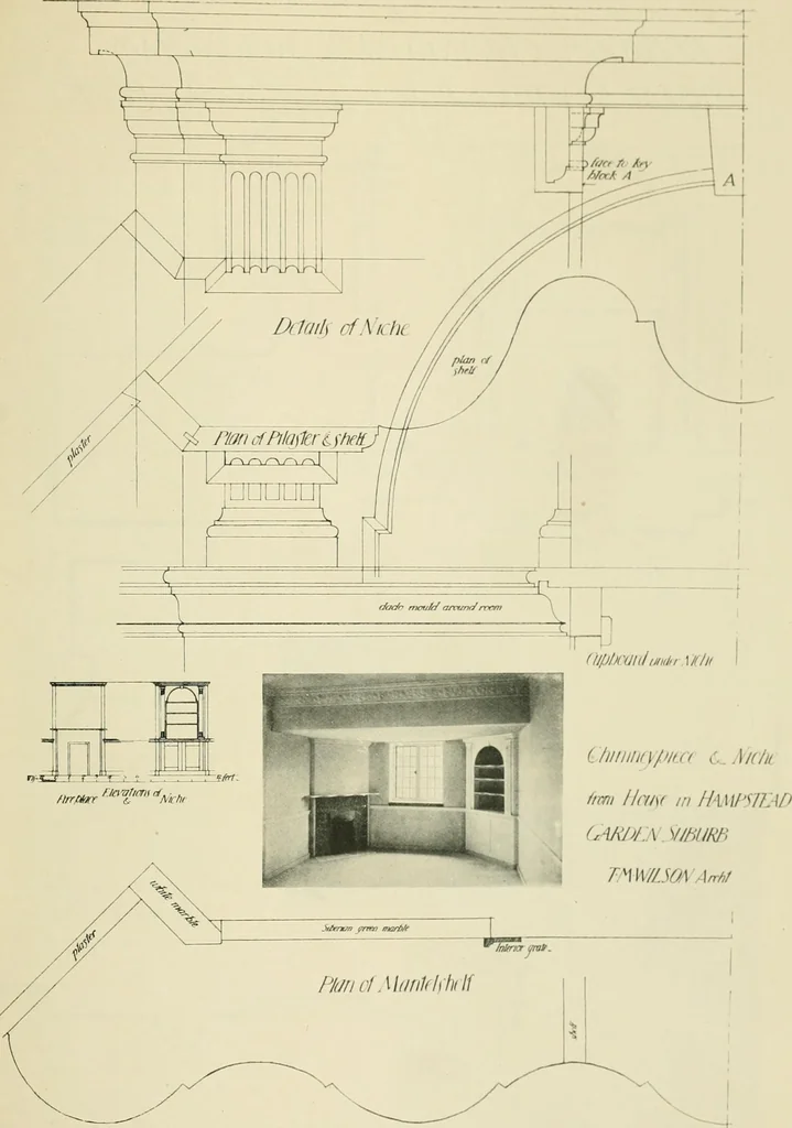 An illustration from Garden city houses and domestic interior details, 1913, leaf 100