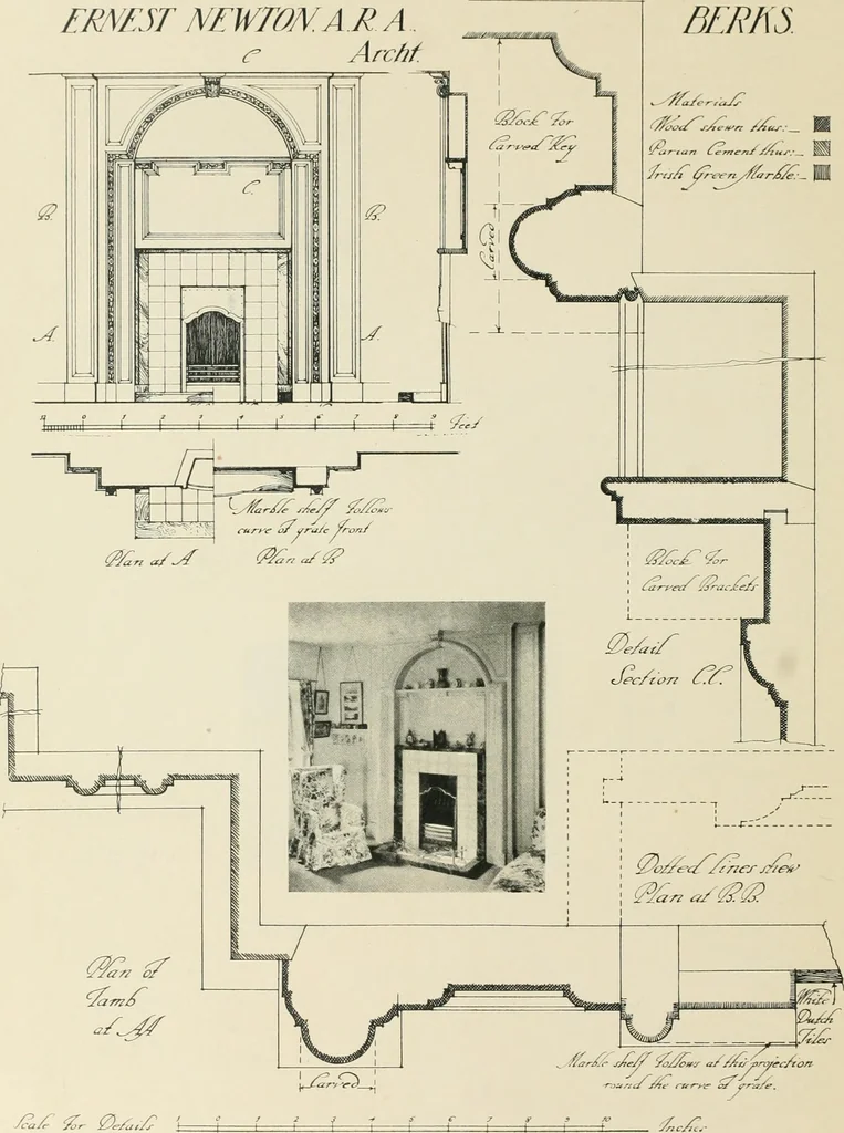 An illustration from Garden city houses and domestic interior details, 1913, leaf 101