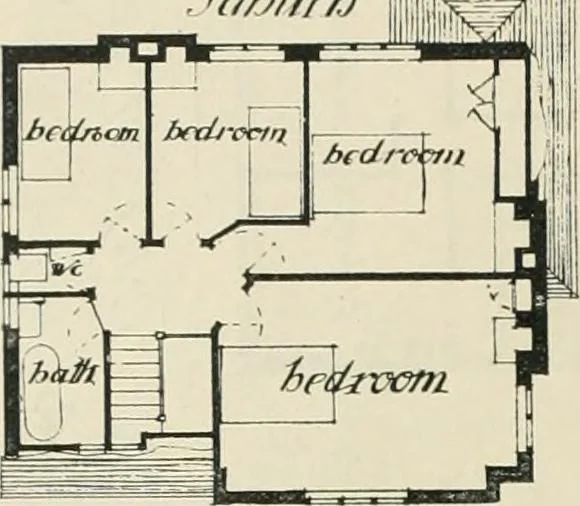An illustration from Garden city houses and domestic interior details, 1913, leaf 19