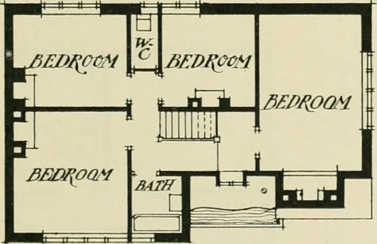An illustration from Garden city houses and domestic interior details, 1913, leaf 20