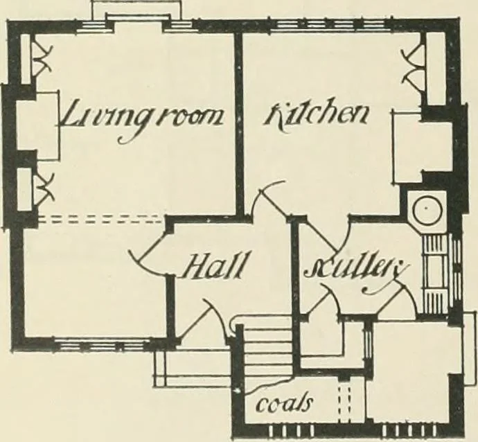 An illustration from Garden city houses and domestic interior details, 1913, leaf 21