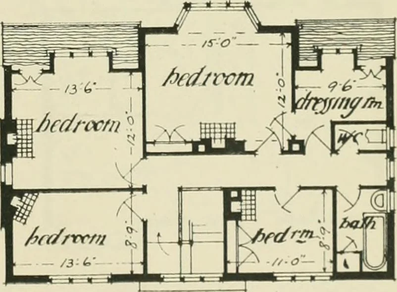 An illustration from Garden city houses and domestic interior details, 1913, leaf 22