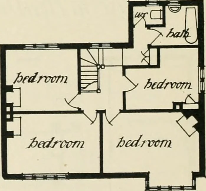 An illustration from Garden city houses and domestic interior details, 1913, leaf 23