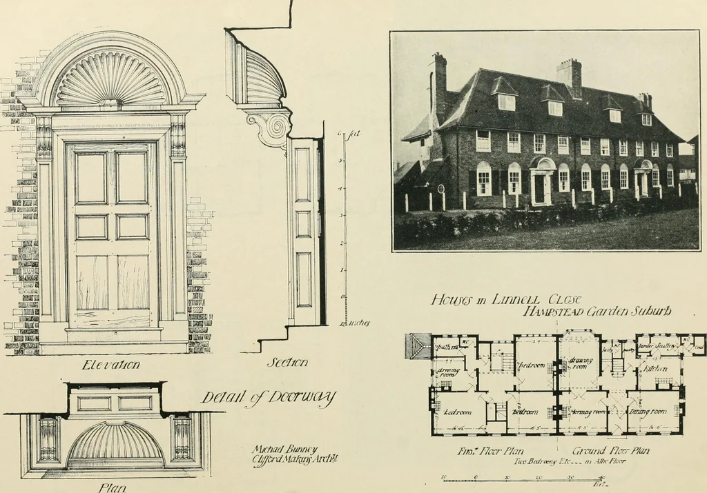 An illustration from Garden city houses and domestic interior details, 1913, leaf 25