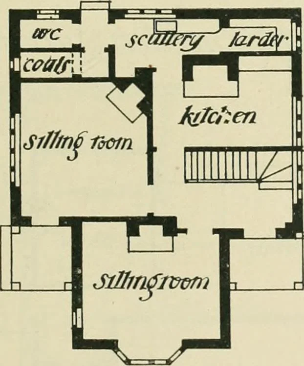 An illustration from Garden city houses and domestic interior details, 1913, leaf 30