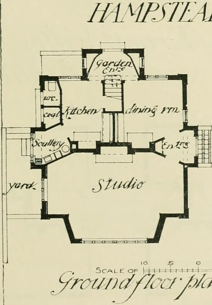An illustration from Garden city houses and domestic interior details, 1913, leaf 36