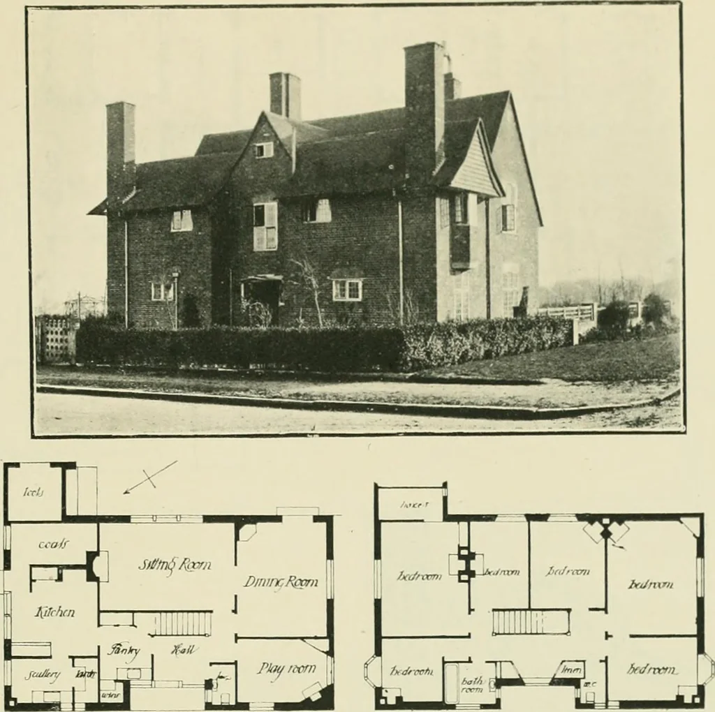 An illustration from Garden city houses and domestic interior details, 1913, leaf 46