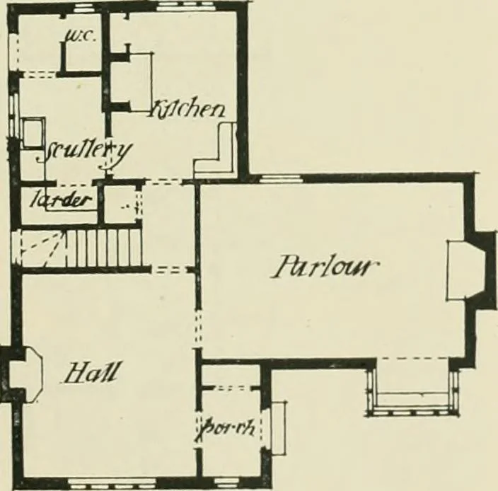 An illustration from Garden city houses and domestic interior details, 1913, leaf 50