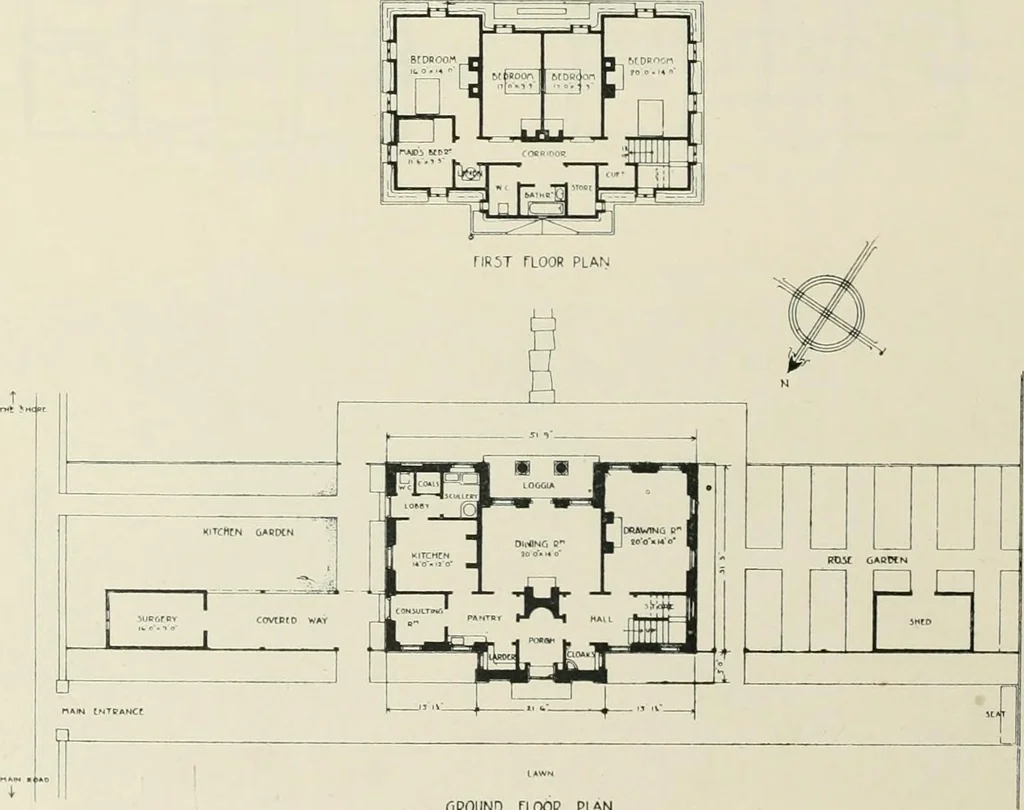 An illustration from Garden city houses and domestic interior details, 1913, leaf 65