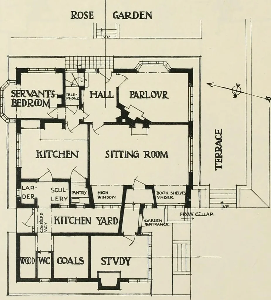 An illustration from Garden city houses and domestic interior details, 1913, leaf 67