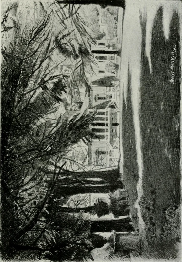 An illustration from Gardens of celebrities and celebrated gardens in and around London, 1918, leaf 216