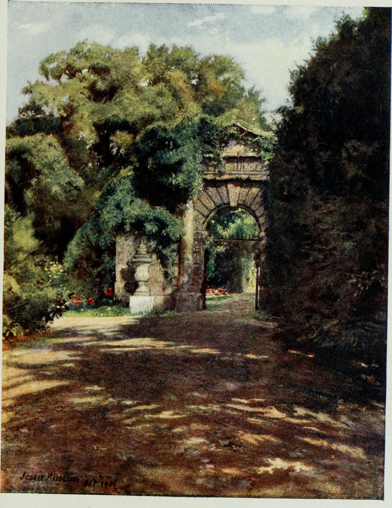 An illustration from Gardens of celebrities and celebrated gardens in and around London, 1918, leaf 220