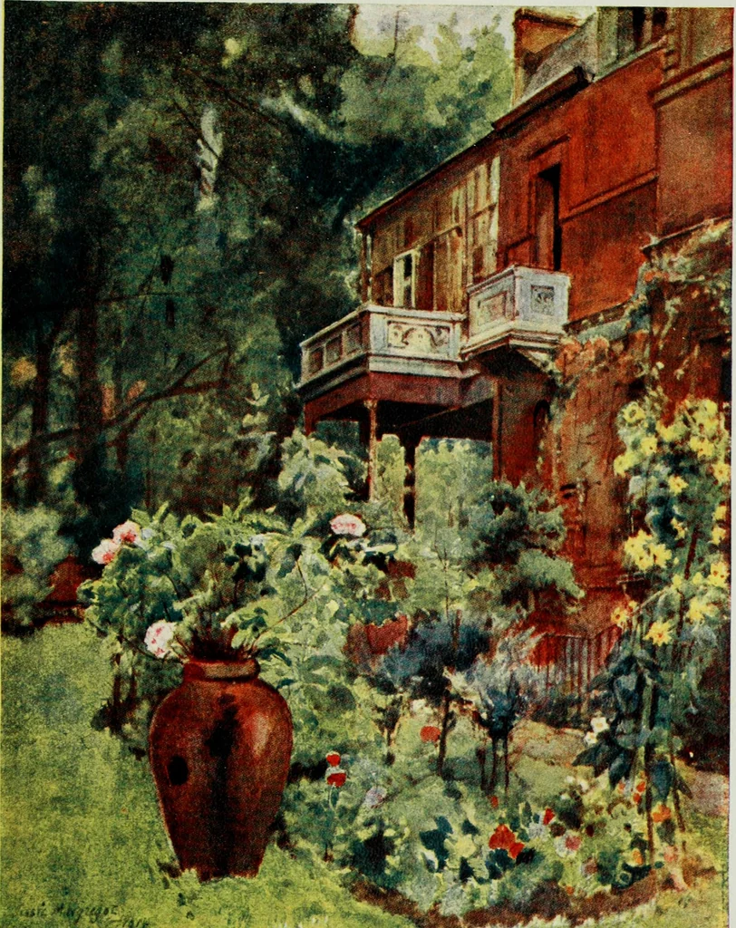 An illustration from Gardens of celebrities and celebrated gardens in and around London, 1918, leaf 364