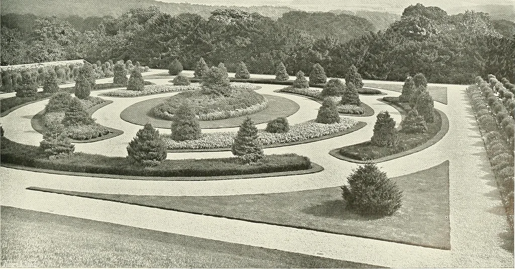 An illustration from Gardens, old and new; the country house & its garden environment, 1900, leaf 206