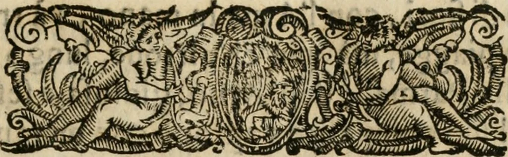 An illustration from Gareggiamento d'Amore e d'Imeneo, rappresentato in Elicona per le nozze delli ser.mi di Piacenza e Parma Odoardo Farnese e Margarita Medici : epitalamio, 1628, leaf 14
