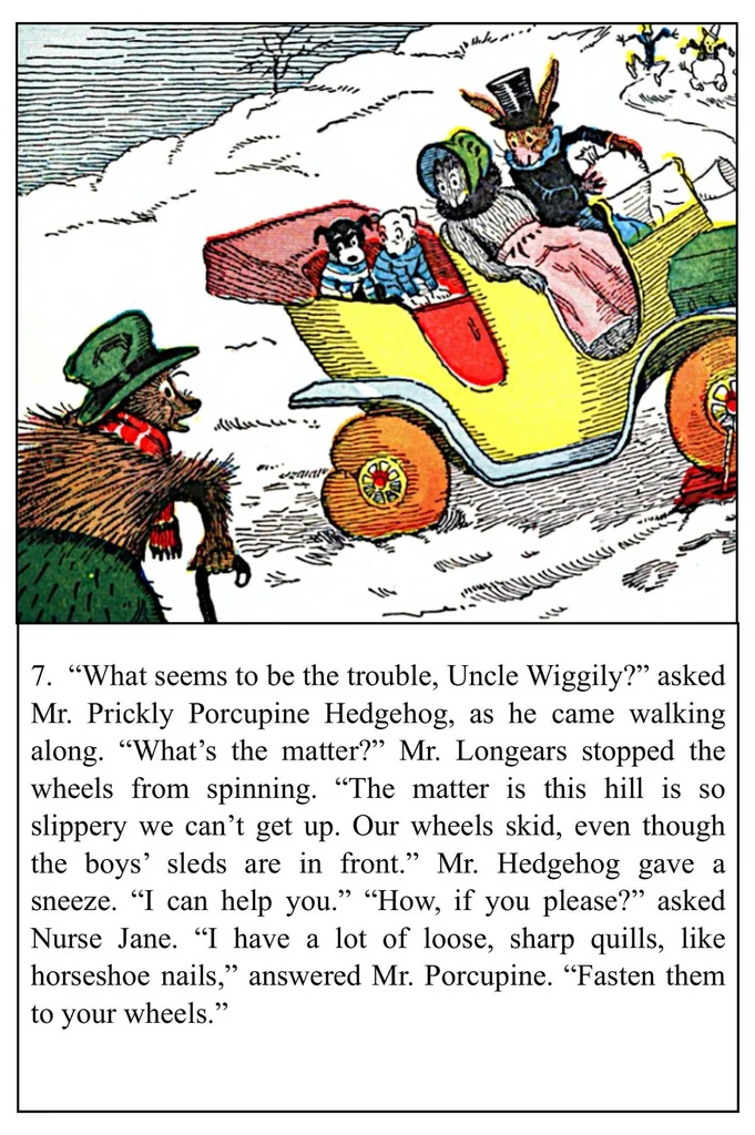 An illustration from UNCLE WIGGILY' S AUTO SLED-Bk1- by HOWARD GARIS - GUNSTON CLASSICS, 1919, leaf 11