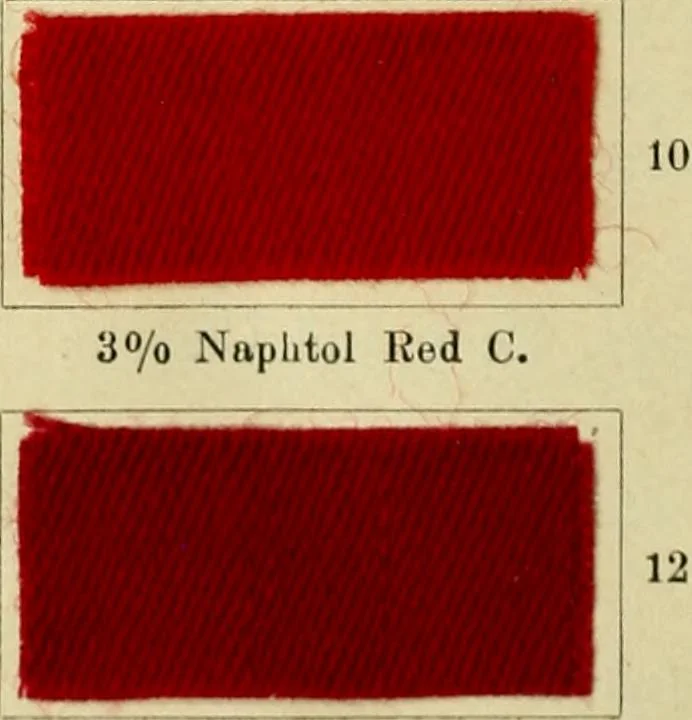 An illustration from Garment dyeing. Cassella Color Company (American branch of Leopold Cassella & Co.), 1910, leaf 14