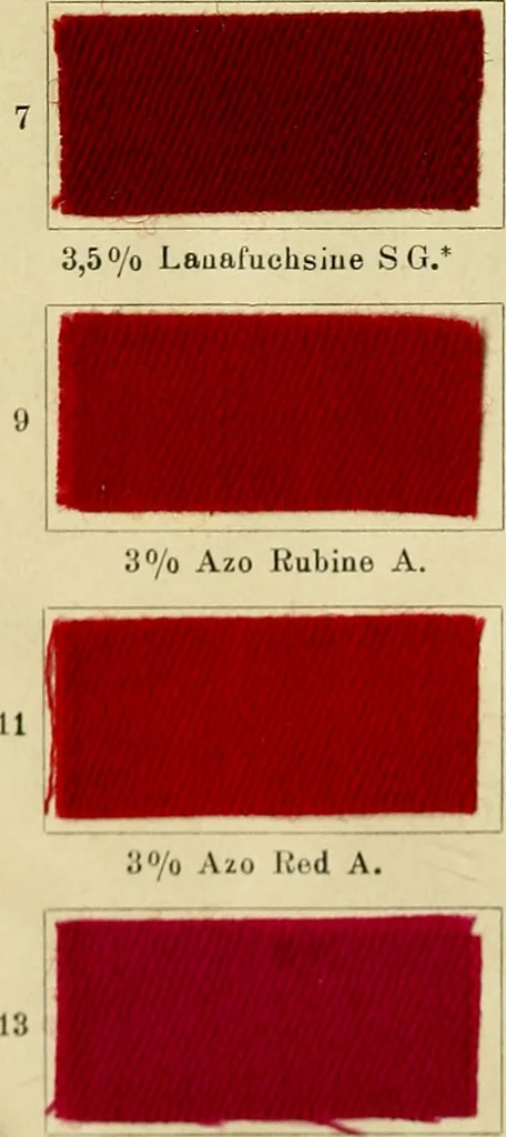 An illustration from Garment dyeing. Cassella Color Company (American branch of Leopold Cassella & Co.), 1910, leaf 14
