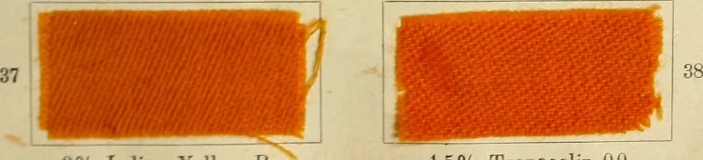 An illustration from Garment dyeing. Cassella Color Company (American branch of Leopold Cassella & Co.), 1910, leaf 17