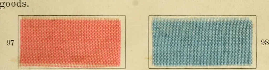 An illustration from Garment dyeing. Cassella Color Company (American branch of Leopold Cassella & Co.), 1910, leaf 33