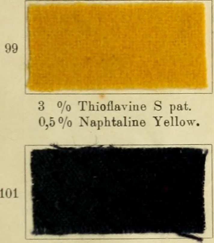 An illustration from Garment dyeing. Cassella Color Company (American branch of Leopold Cassella & Co.), 1910, leaf 33