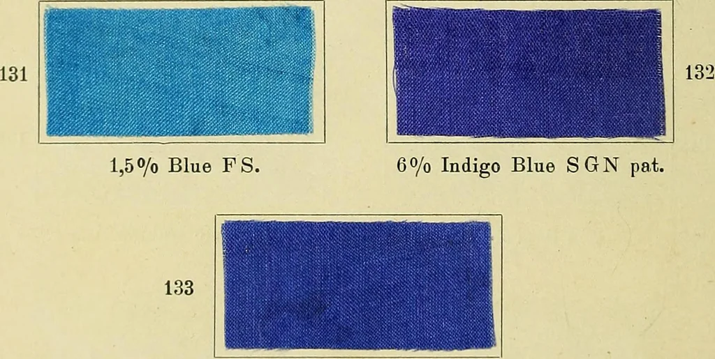 An illustration from Garment dyeing. Cassella Color Company (American branch of Leopold Cassella & Co.), 1910, leaf 40