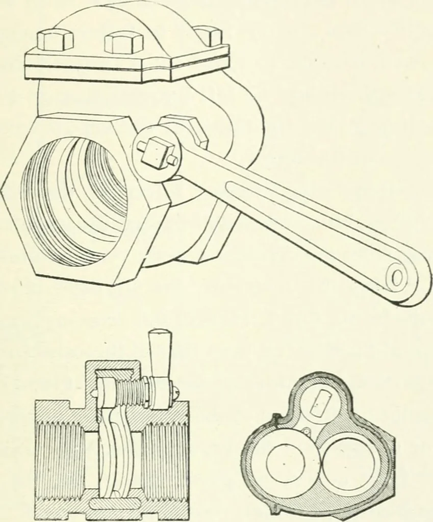 An illustration from Gas-engines and producer-gas plants; a practice treatise setting forth the principles of gas-engines and producer design, the selection and installation of an engine, conditions of perfect operation, producer-gas engines and their possibilities, the care of gas-engines and producer-gas plants, with a chapter on volatile hydrocarbon and oil engines, 1905, leaf 100
