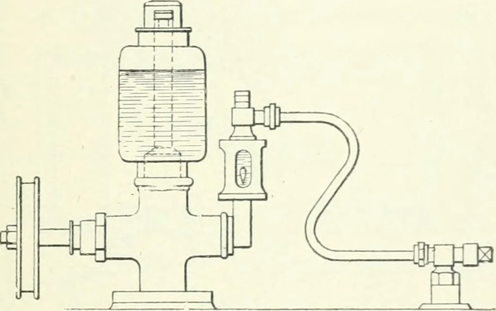 An illustration from Gas-engines and producer-gas plants; a practice treatise setting forth the principles of gas-engines and producer design, the selection and installation of an engine, conditions of perfect operation, producer-gas engines and their possibilities, the care of gas-engines and producer-gas plants, with a chapter on volatile hydrocarbon and oil engines, 1905, leaf 114