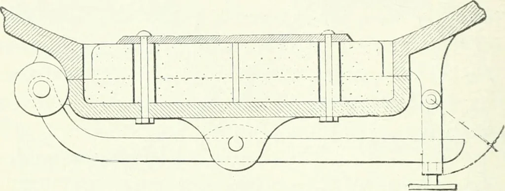 An illustration from Gas-engines and producer-gas plants; a practice treatise setting forth the principles of gas-engines and producer design, the selection and installation of an engine, conditions of perfect operation, producer-gas engines and their possibilities, the care of gas-engines and producer-gas plants, with a chapter on volatile hydrocarbon and oil engines, 1905, leaf 221