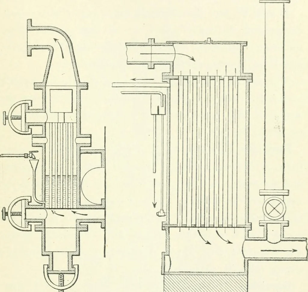 An illustration from Gas-engines and producer-gas plants; a practice treatise setting forth the principles of gas-engines and producer design, the selection and installation of an engine, conditions of perfect operation, producer-gas engines and their possibilities, the care of gas-engines and producer-gas plants, with a chapter on volatile hydrocarbon and oil engines, 1905, leaf 232