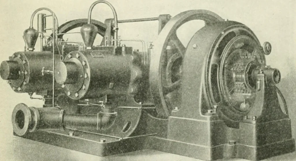 An illustration from Gas-engines and producer-gas plants; a practice treatise setting forth the principles of gas-engines and producer design, the selection and installation of an engine, conditions of perfect operation, producer-gas engines and their possibilities, the care of gas-engines and producer-gas plants, with a chapter on volatile hydrocarbon and oil engines, 1905, leaf 314