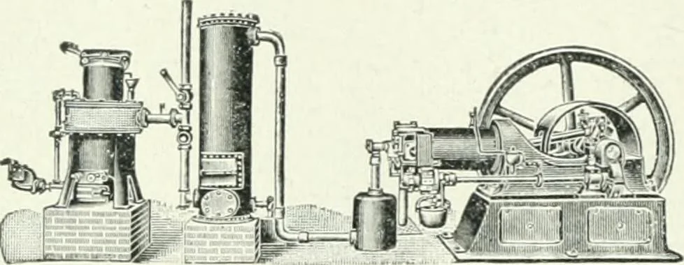 An illustration from Gas-engines and producer-gas plants; a practice treatise setting forth the principles of gas-engines and producer design, the selection and installation of an engine, conditions of perfect operation, producer-gas engines and their possibilities, the care of gas-engines and producer-gas plants, with a chapter on volatile hydrocarbon and oil engines, 1905, leaf 315