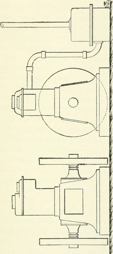 An illustration from Gas-engines and producer-gas plants; a practice treatise setting forth the principles of gas-engines and producer design, the selection and installation of an engine, conditions of perfect operation, producer-gas engines and their possibilities, the care of gas-engines and producer-gas plants, with a chapter on volatile hydrocarbon and oil engines, 1905, leaf 58