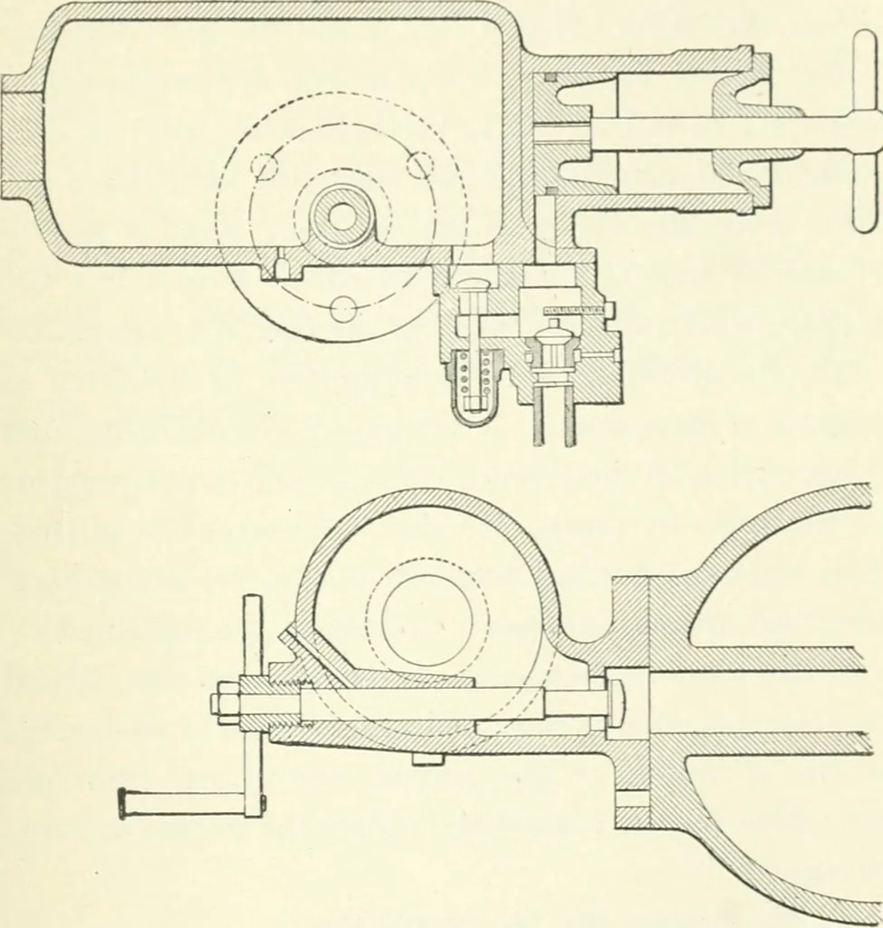 An illustration from Gas-engines and producer-gas plants; a practice treatise setting forth the principles of gas-engines and producer design, the selection and installation of an engine, conditions of perfect operation, producer-gas engines and their possibilities, the care of gas-engines and producer-gas plants, with a chapter on volatile hydrocarbon and oil engines, 1905, leaf 64