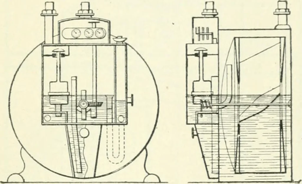 An illustration from Gas-engines and producer-gas plants; a practice treatise setting forth the principles of gas-engines and producer design, the selection and installation of an engine, conditions of perfect operation, producer-gas engines and their possibilities, the care of gas-engines and producer-gas plants, with a chapter on volatile hydrocarbon and oil engines, 1905, leaf 70