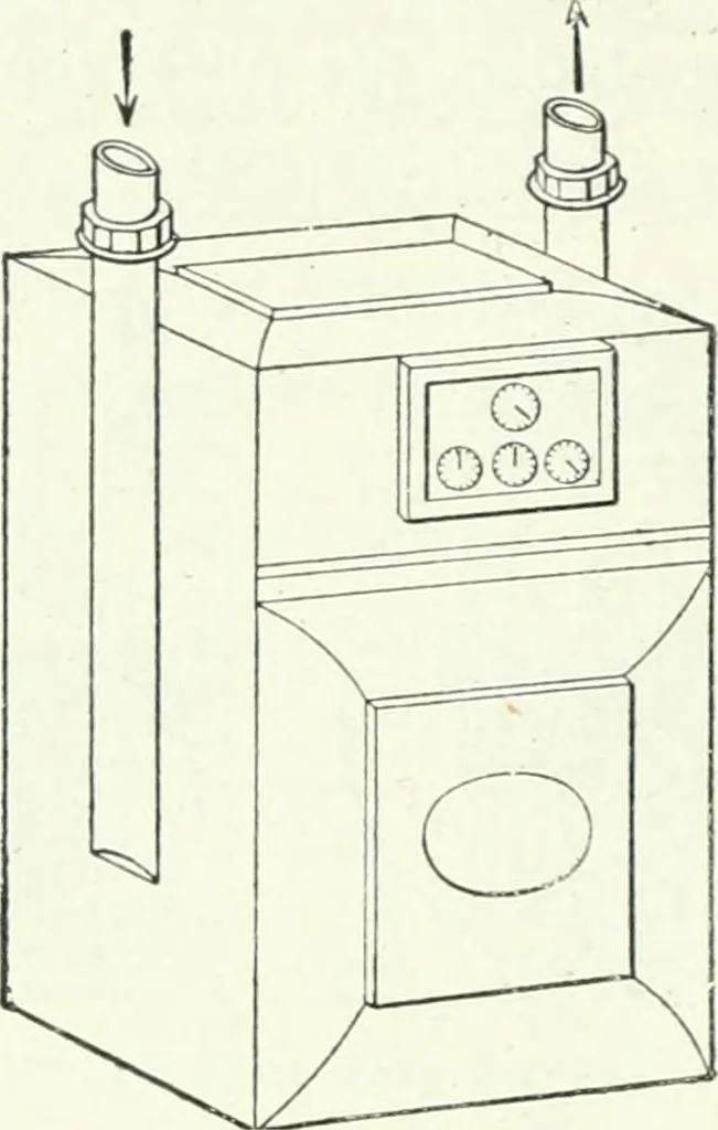 An illustration from Gas-engines and producer-gas plants; a practice treatise setting forth the principles of gas-engines and producer design, the selection and installation of an engine, conditions of perfect operation, producer-gas engines and their possibilities, the care of gas-engines and producer-gas plants, with a chapter on volatile hydrocarbon and oil engines, 1905, leaf 71
